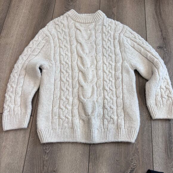 Zara Girls Ecru Cable Knit Sweater - Size 9 - Cream - Picture 2 of 7